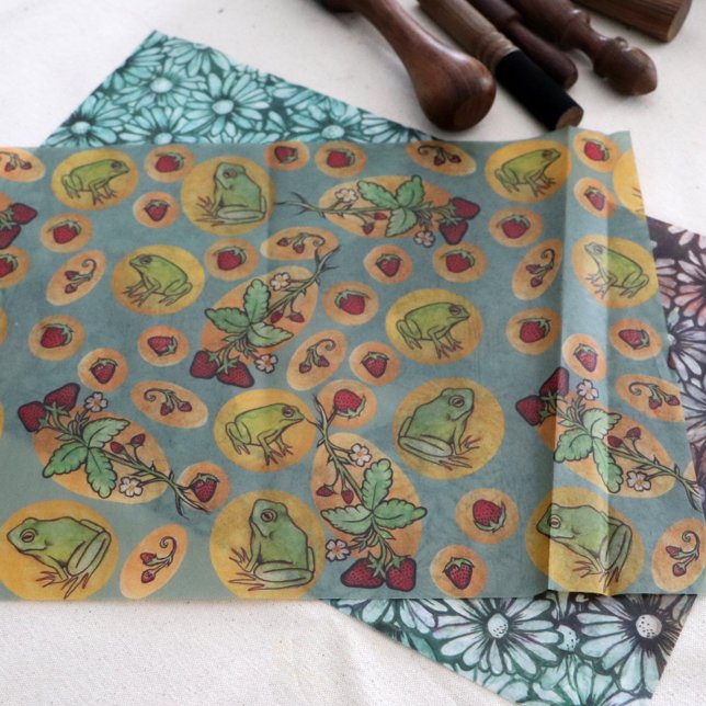 Papel De Seda Sapos e morangos (Criador carregado)