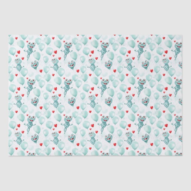 Papel De Seda Sapos e sapos como balões (Frente )