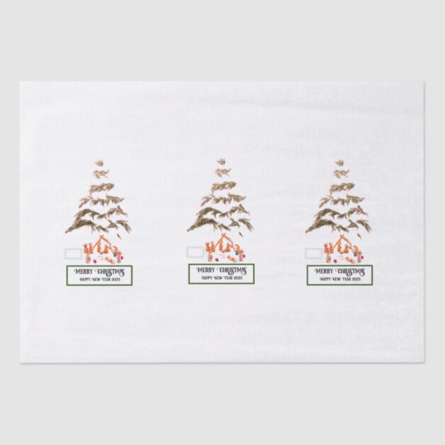 Papel De Seda Saudação dobrada (Frente )