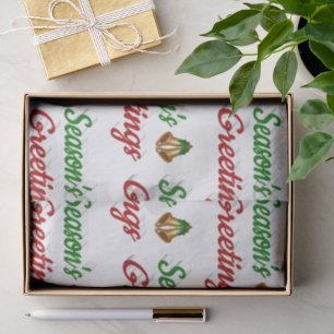Papel De Seda Saudações de Fim de Ano Sinais de Natal vermelho v