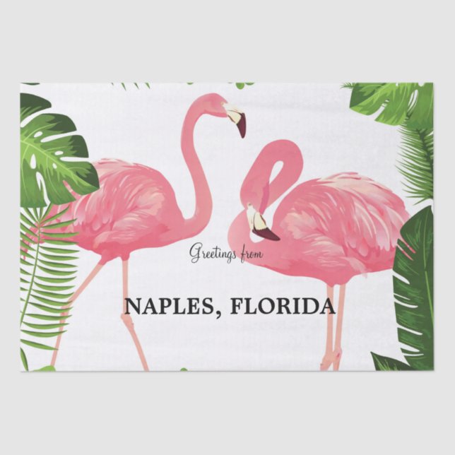 Papel De Seda Saudações de Nápoles, Florida (Frente )
