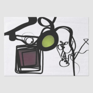 Papel De Seda Saudações de Philydion: Abstrato Black & White