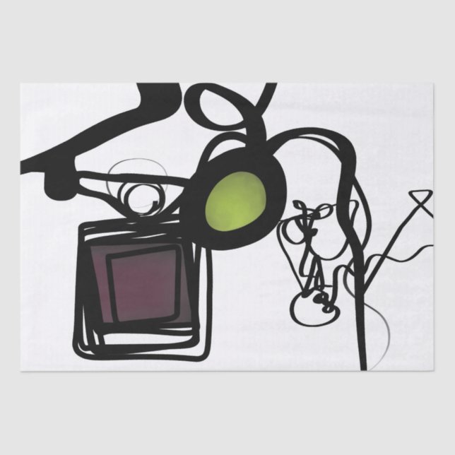 Papel De Seda Saudações de Philydion: Abstrato Black & White (Frente )