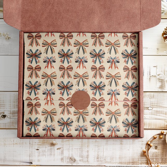 Papel De Seda Scandi Bows Folk Art Holiday (Criador carregado)