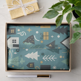 Papel De Seda Scandinavian Merry Christmas Tree Winter Snow