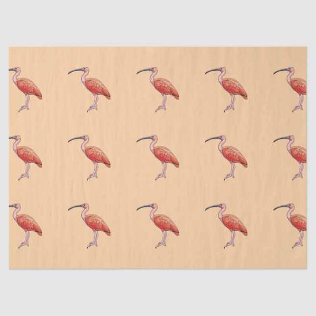 Papel De Seda Scarlet Ibis Bird Happy Birday (Frente )