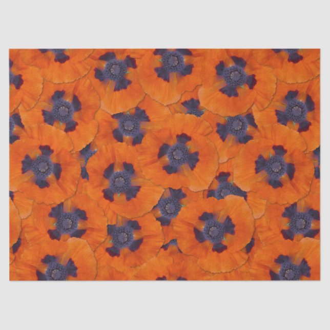 Papel De Seda Scarlet Orange Poppy Sem Costura (Frente )