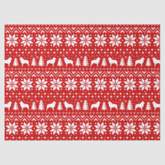 Papel De Seda Schipperke Silhouettes Padrão de Natal Vermelho