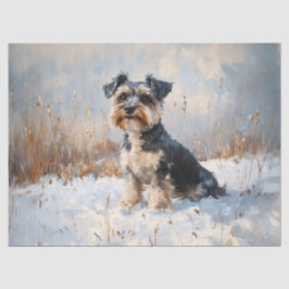 Papel De Seda Schnauzer na Nuvem de Neve de inverno