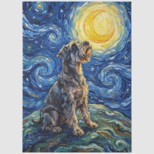Papel De Seda Schnauzer Noite Estrelada Decoupage