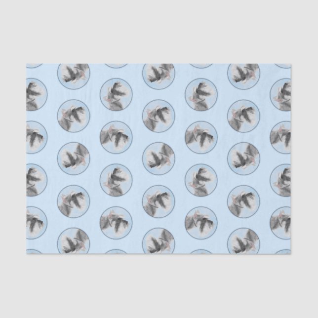 Papel De Seda Schnauzer Pintando Arte Cachorada Gigante Padrão (Frente )