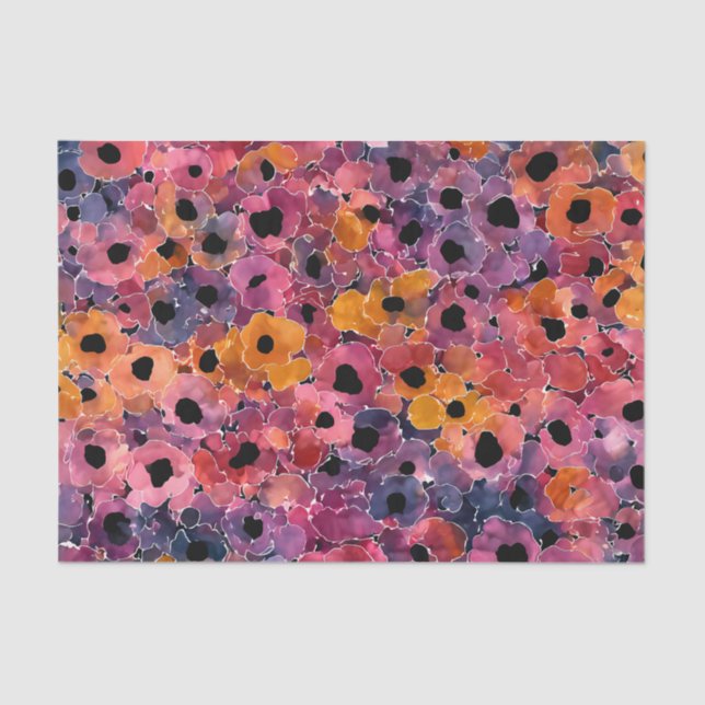 Papel De Seda Scientific Abstract Art: Bloom Ink Blot Pattern (Frente )