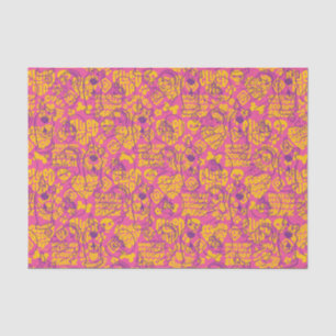 Papel De Seda Scooby-Doo Padrão de Flor Funky