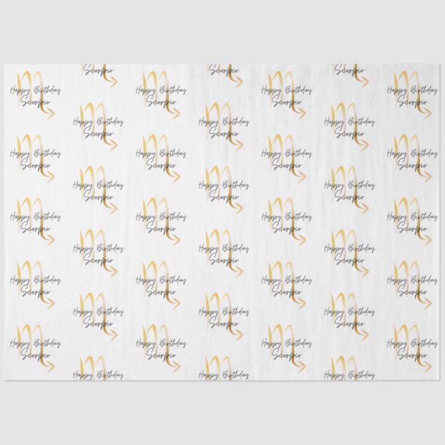 Papel De Seda Scorpio Birthday Wrap (Frente )