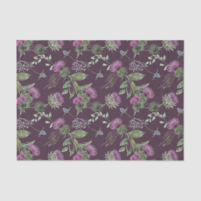 Papel De Seda Scottish Floral e Tartan Series Design 2 (Frente )