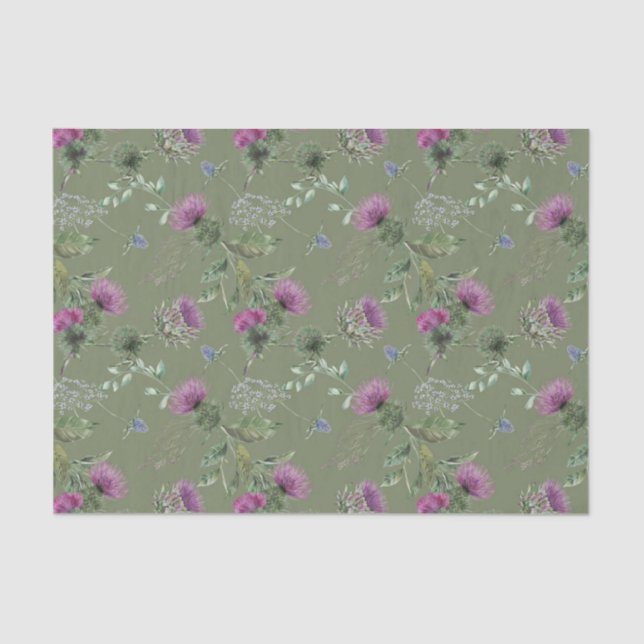 Papel De Seda Scottish Floral e Tartan Series Design 4 (Frente )