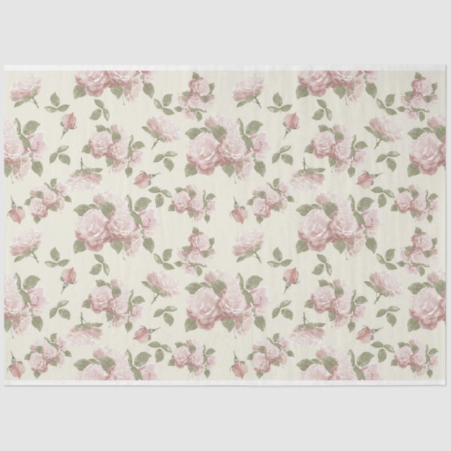 Papel De Seda Scrappy Pink Floral Series Design 6 (Frente )