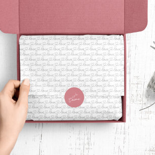 Papel De Seda Scribble Love Preto e branco