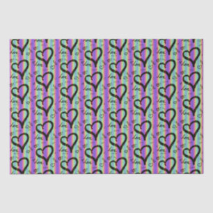 Papel De Seda Scribble Love Xoxo Heart Stripe Tissue Paper