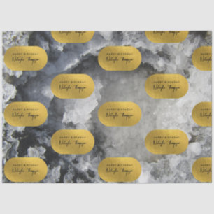 Papel De Seda Script de Assinatura de Cristais do Mar de Folha d