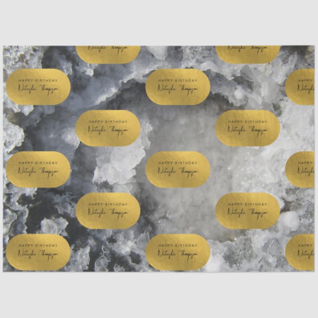 Papel De Seda Script de Assinatura de Cristais do Mar de Folha d (Frente )