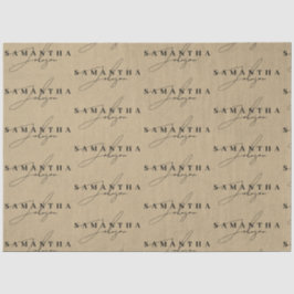 Papel De Seda Script de Assinatura Rustic Kraft Brown