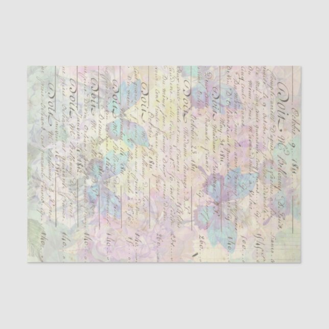 Papel De Seda Script de Esmaecimento com Dissociação de Butterfl (Frente )