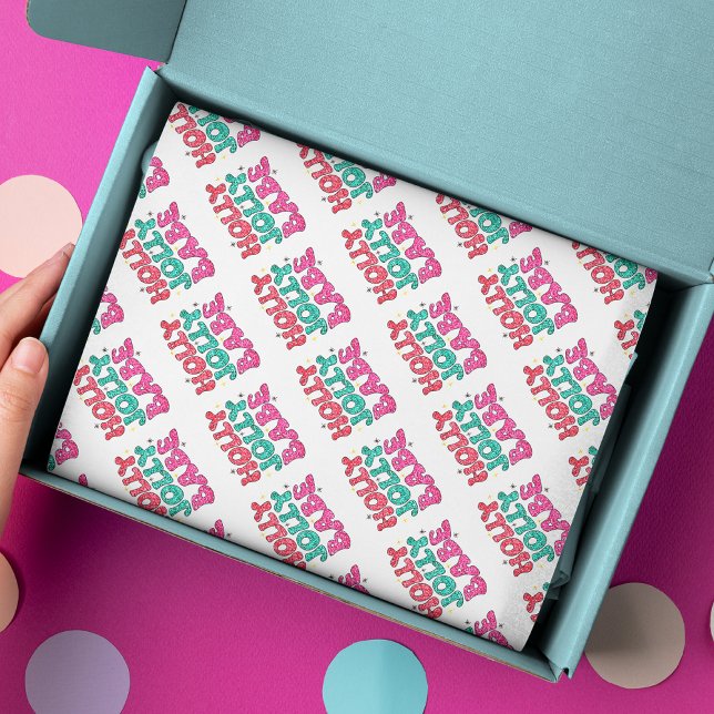 Papel De Seda Script de Leitura Moderna de Holly Jolly Babe (Criador carregado)