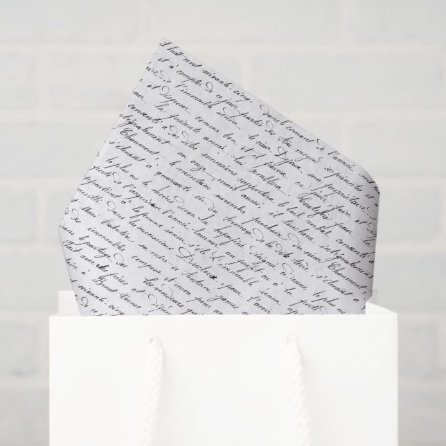 Papel De Seda Script francês Vintage (Sacola de presentes)