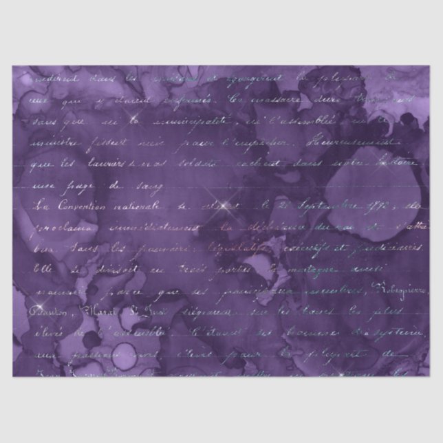 Papel De Seda Script na Decoupage Abstrato Purple (Frente )