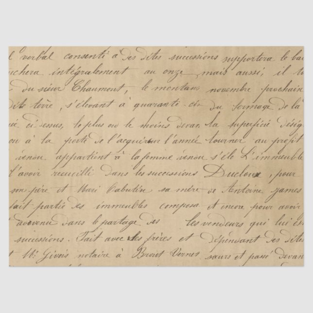 Papel De Seda Script Preto na Decoupage do Tan (Frente )