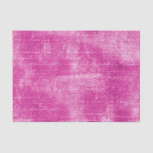 Papel De Seda Script Rosa Quente Distante