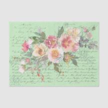 Script Vintage com rosas rosa e brancas