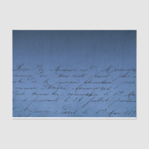 Papel De Seda Script Vintage do rico em um Plano de Fundo Azul