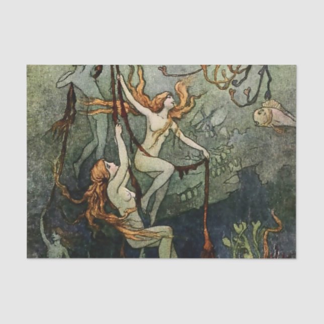 Papel De Seda "Sea Ninfhs" por Warwick Goble (Frente )