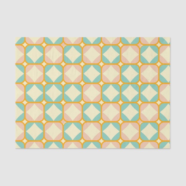 Papel De Seda Seamless retro pattern with rounded squares (Frente )