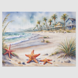 Papel De Seda Seashell na praia