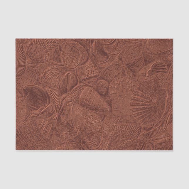 Papel De Seda Seashell Ocean Beach Terracotta Tone (Frente )