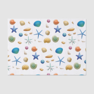 Papel De Seda Seashells multicoloridos