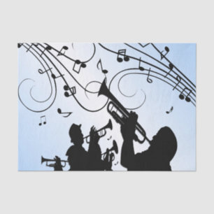Papel De Seda Seção de trompete Música azul