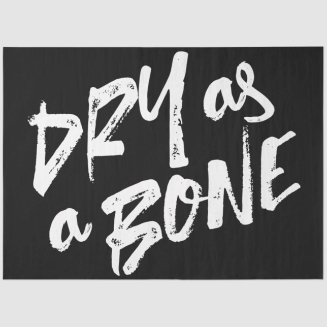 Papel De Seda Seco como uma citação de Osso (Frente )