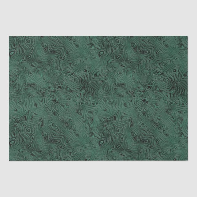 Papel De Seda Seda Moire Padrão Pequeno em Verde Floresta (Frente )