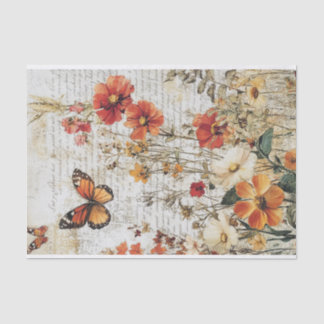 Papel De Seda Seidenpapier Decoupage Herbst Wildblumen Var01 
