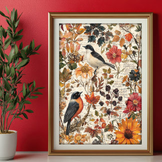 Papel De Seda Seidenpapier Decoupage Herbst Wildblumen Var02