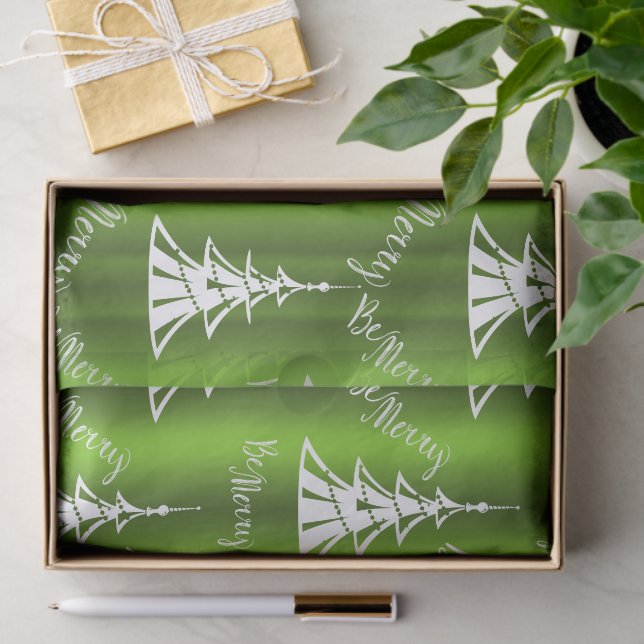 Papel De Seda Seja Feliz no Natal Verde (Presente)