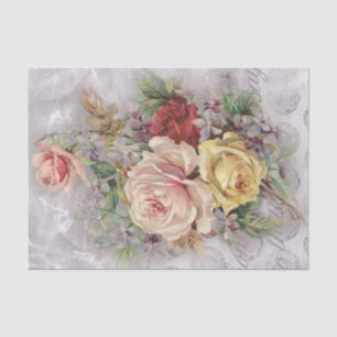 Papel De Seda Seja Meu Valentim Buquê Floral Vintage Rosas Lilás