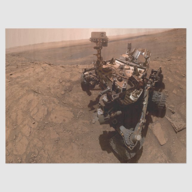Papel De Seda Selfie de Marte Curiosity Red Martian Paisagem (Frente )