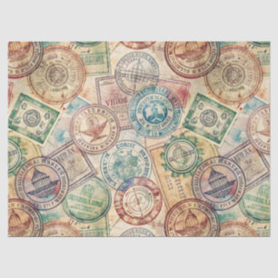Papel De Seda Selo de Passaporte Rústico Padrão de Viagem (1)
