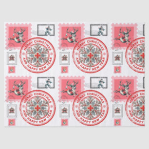 Papel De Seda Selos de Natal com Tema Médico e Clipart de Feriad