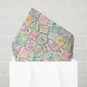 Papel De Seda Selos de Viagem Decoupage